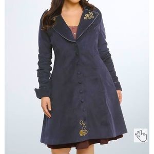 Torrid Dark blue corduroy Doctor Who trench coat Torrid size 2 (18-20)
